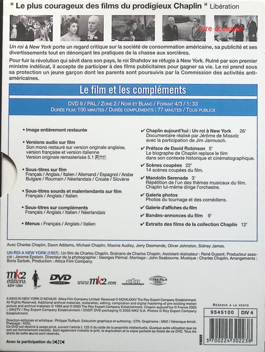 Un Roi à New York - Charles Chaplin - DVD