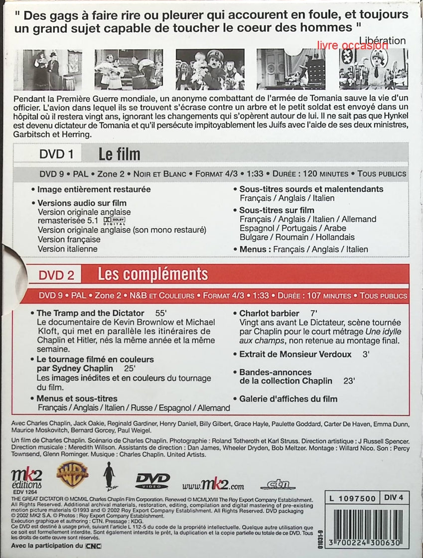 Le Dictateur - Charles Chaplin - DVD