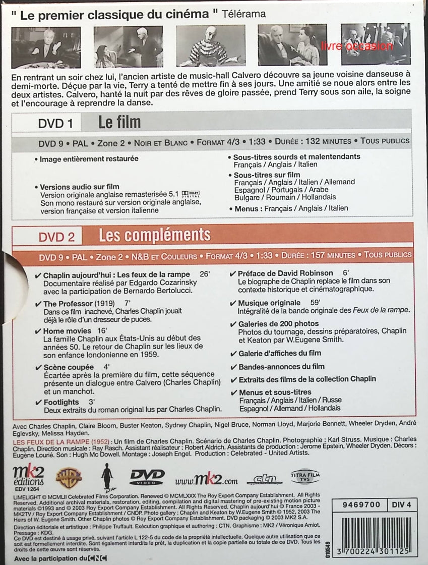 Les Feux de la rampe - Charles Chaplin - DVD