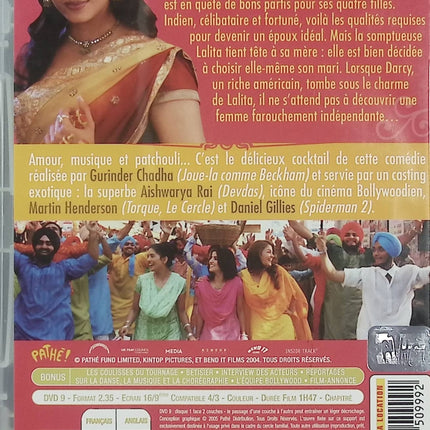 Coup de foudre à Bollywood DVD Aishwarya Rai Martin Henderson Romance Comédie Bollywood – DVD