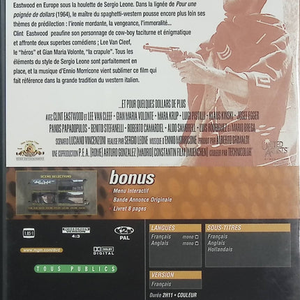 Et pour quelques dollars de plus DVD Clint Eastwood Lee Van Cleef Sergio Leone Western Culte – DVD