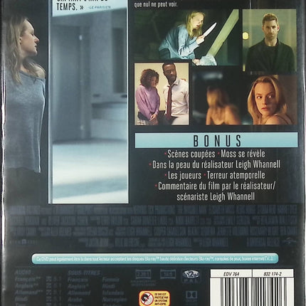DVD thriller horreur Invisible Man Elisabeth Moss film suspense psychologique - DVD