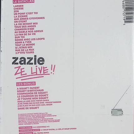 Zazie – Ze Live !! – Zazie squatte le Bataclan – DVD concert – Édition Limitée – DVD