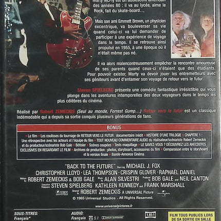 Retour vers le futur DVD Michael J. Fox Christopher Lloyd Robert Zemeckis Film SF Voyage Temps – DVD