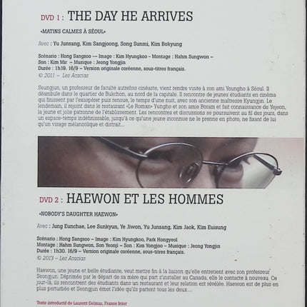 Hong Sang-soo DVD The Day He Arrives + Haewon et les hommes Coffret Films Coréens Cinéma d’auteur – DVD