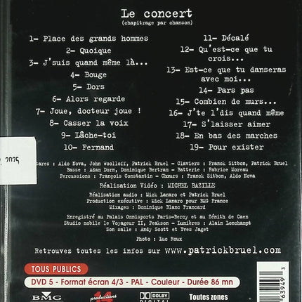 Patrick Bruel – Tour 95 : On s’était dit DVD live concert variété française rock pop - DVD
