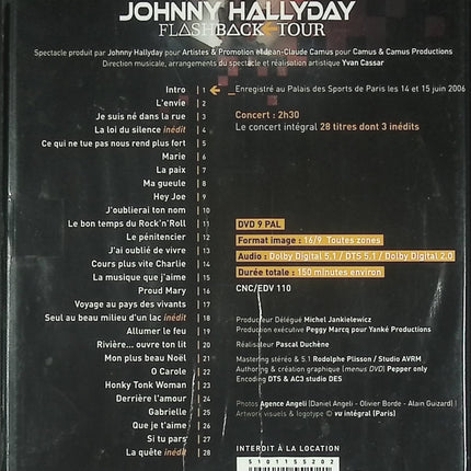 Johnny Hallyday – Flashback Tour 2006 DVD concert rock français live Palais des Sports - DVD