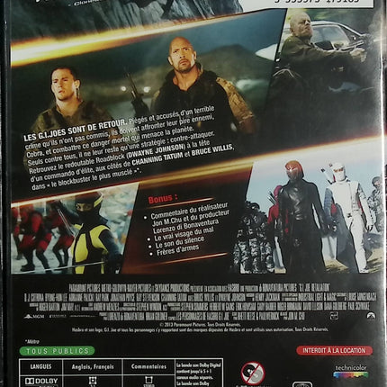 G.I. Joe 2 Conspiration DVD Dwayne Johnson Bruce Willis Channing Tatum Film Action Science-Fiction – DVD