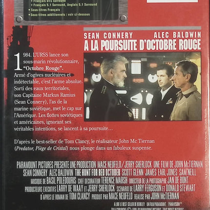 À la poursuite d'Octobre Rouge – Sean Connery, Alec Baldwin – DVD film d'action et thriller sous-marin, espionnage et guerre froide – DVD