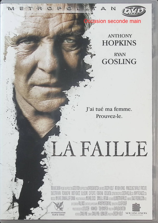 La Faille – Anthony Hopkins, Ryan Gosling – DVD thriller psychologique et policier, duel entre un manipulateur machiavélique et un jeune procureur – DVD