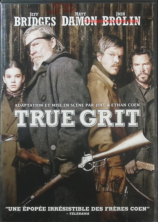 True Grit – Jeff Bridges, Matt Damon – DVD western américain, film d'aventure et de vengeance dans le Far West réalisé par les frères Coen – DVD