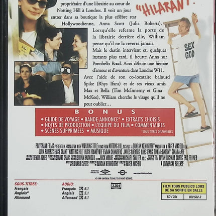 Coup de foudre à Notting Hill DVD – Julia Roberts, Hugh Grant – Romance, comédie, film culte – DVD