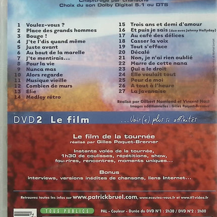 Patrick Bruel Live DVD Concert Spectacle Concert Live Chansons Françaises Variété Française – DVD