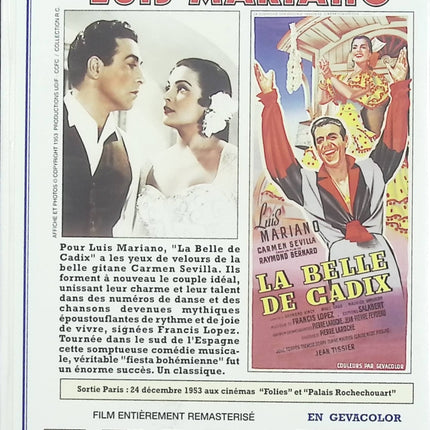 La Belle de Cadix – Luis Mariano – DVD film musical opérette romantique avec Carmen Sevilla - DVD