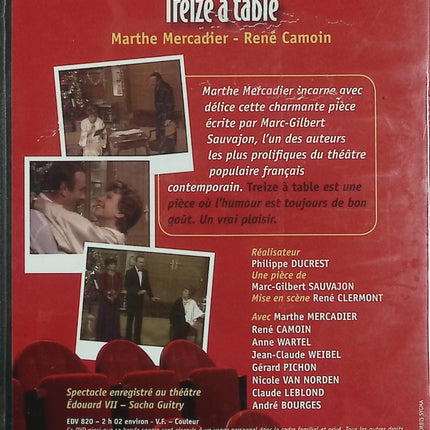 Treize à Table – Marthe Mercadier – DVD comédie française théâtre de boulevard culte - DVD