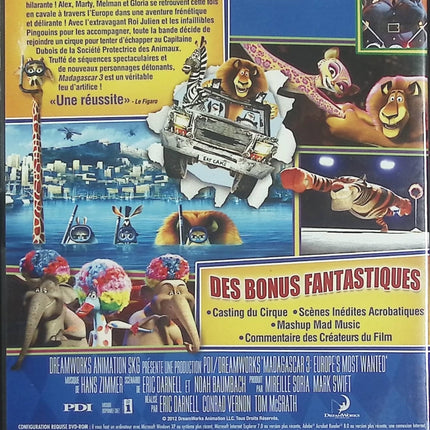 Madagascar 3 Bons baisers d’Europe – Ben Stiller, Chris Rock, David Schwimmer – DVD occasion animation culte - DVD