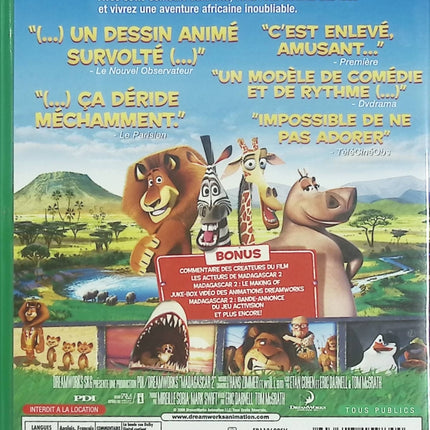 Madagascar 2 – Ben Stiller, Chris Rock, David Schwimmer – DVD occasion film d’animation familial - DVD