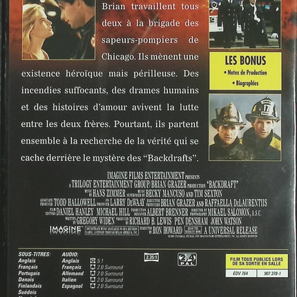 Backdraft – Kurt Russell, William Baldwin – DVD occasion film d’action culte - DVD