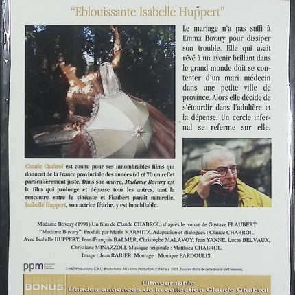 Madame Bovary – Isabelle Huppert – DVD film classique drame littéraire Gustave Flaubert - DVD