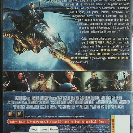 Eragon – Jeremy Irons – DVD film fantastique dragon aventure heroïc fantasy - DVD