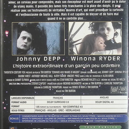 Edward aux mains d’argent – Johnny Depp – DVD film fantastique romance Tim Burton culte - DVD