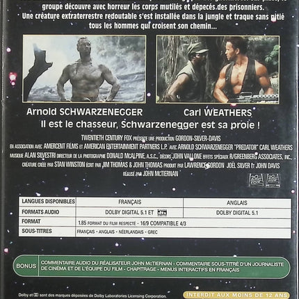 Predator – Arnold Schwarzenegger – DVD film action science-fiction militaire créature culte - DVD