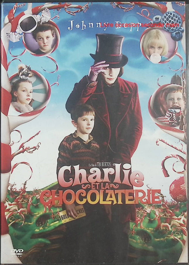 Charlie et la chocolaterie DVD – Johnny Depp – Tim Burton, Willy Wonka, chocolat, aventure, famille – DVD