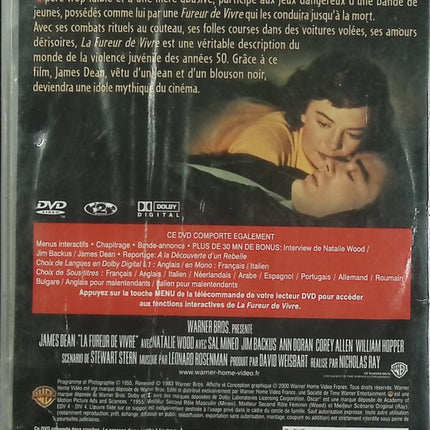La Fureur de vivre – James Dean – DVD drame culte jeunesse rébellion cinéma américain - DVD