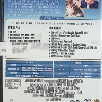Le Docteur Jivago DVD occasion – Omar Sharif – grand classique du cinéma romantique et historique - DVD
