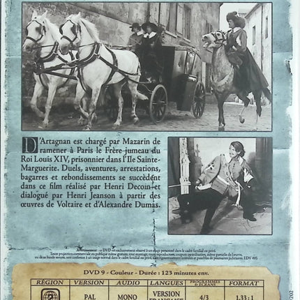 Le Masque de Fer – Jean Marais – DVD film de cape et d’épée aventure historique culte - DVD