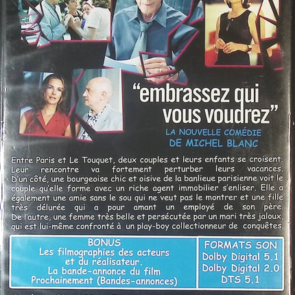 Embrassez qui vous voudrez – Charlotte Rampling, Jacques Dutronc, Carole Bouquet – Comédie romantique du cinéma français - DVD
