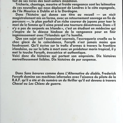 Sans Bavures - Frederick Forsyth - livre