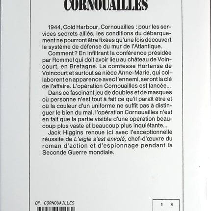 Opération Cornouailles - Jack Higgins - livre