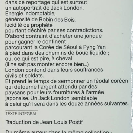 La Corée en feu - Jack London - Livre