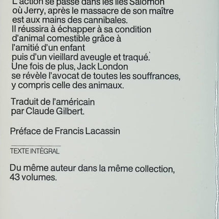 Jerry, chien des îles - Jack London - Livre