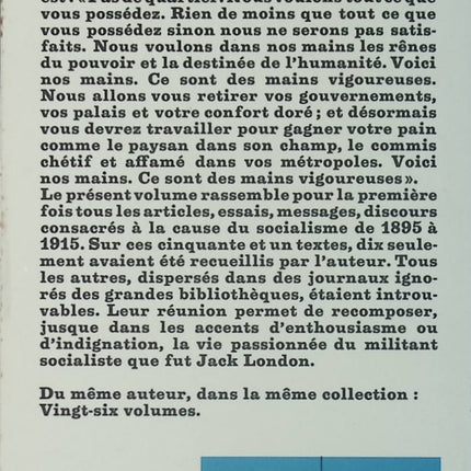 Avec vous pour la révolution Yours For The Revolution - Jack London - Livre