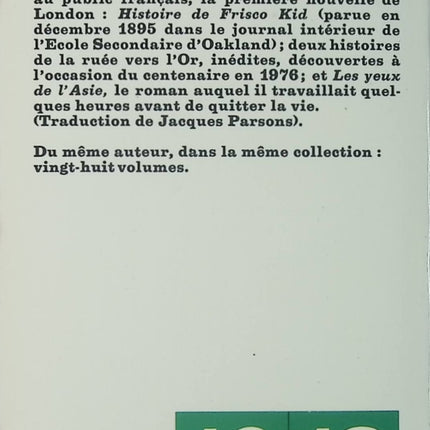 Les yeux de l'Asie - Jack London - Livre