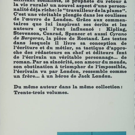 Profession : écrivain - Jack London - Livre