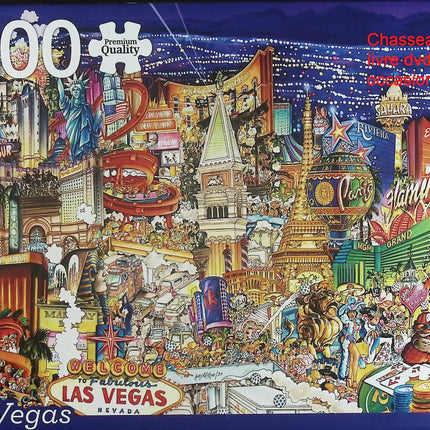 Puzzle 1000 pièces Las Vegas Jumbo – puzzle paysage ville lumineuse adulte occasion - jeu de société Puzzle