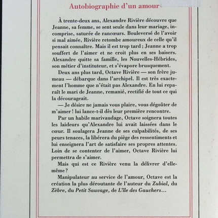 Autobiographie d'un amour - Alexandre Jardin - livre
