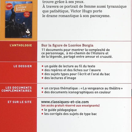 Lucrèce Borgia - Suivi d'un parcours sur la figure de Lucrèce - Victor Hugo - livre