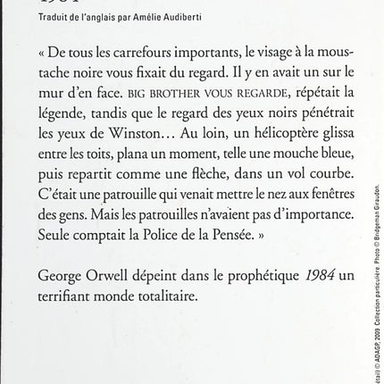Roman dystopie science-fiction politique 1984 George Orwell - livre