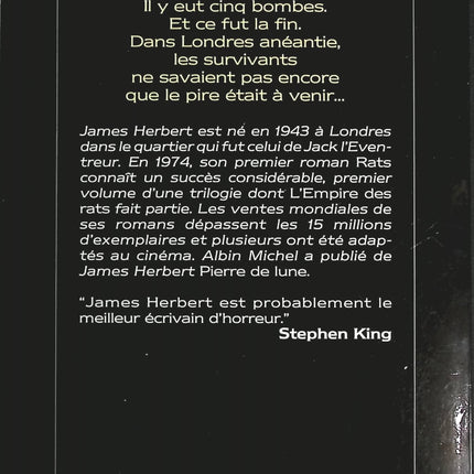 L’Empire des rats – James Herbert – roman horreur thriller catastrophe invasion rats occasion - livre