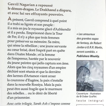 Les Larmes D'artamon Tome 2 - Le Prisonnier De La Tour De Fer - Sarah Ash - livre