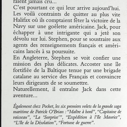 La Citadelle de la Baltique – Patrick O’Brian – Roman maritime et aventure historique en mer du Nord - livre