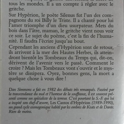 Les Cantos d'Hypérion, tome 2 - Hypérion 2 - Dan Simmons - livre