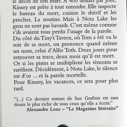 N comme Nausée - Sue Grafton - livre