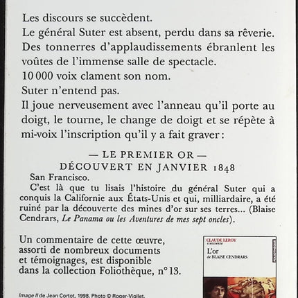 L'or - Blaise Cendrars - livre