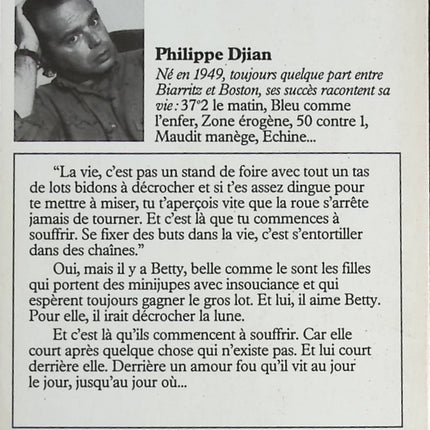 37°2 Le Matin Philippe Djian roman contemporain passion amoureuse et quête identitaire - livre