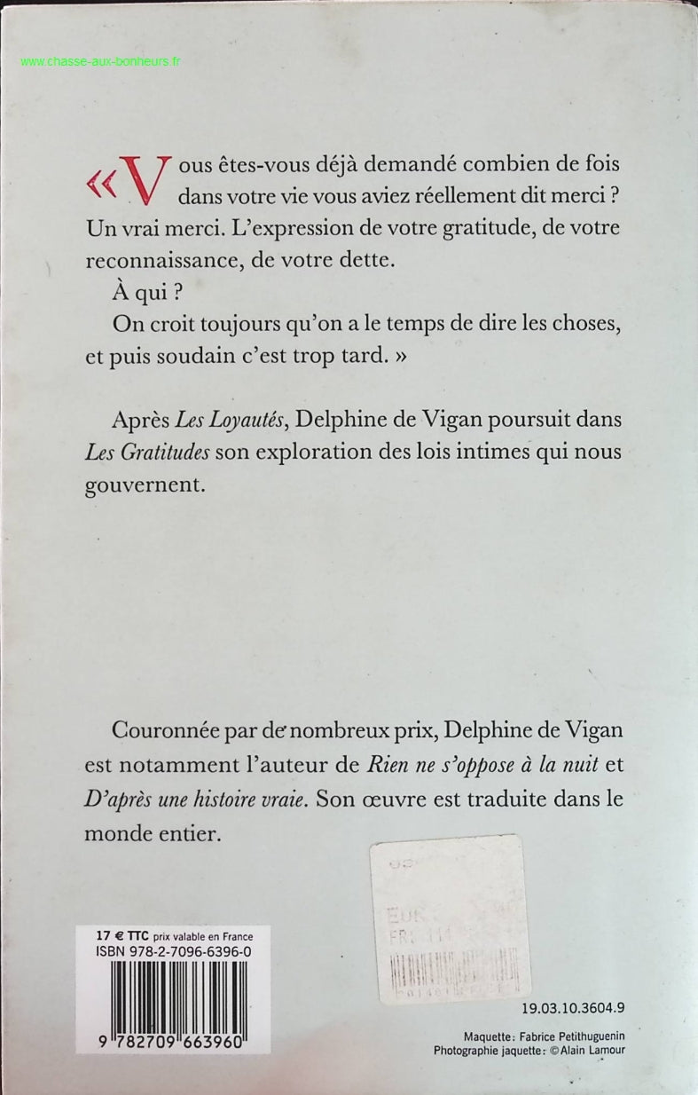 Gratitudes - Delphine de Vigan - Book